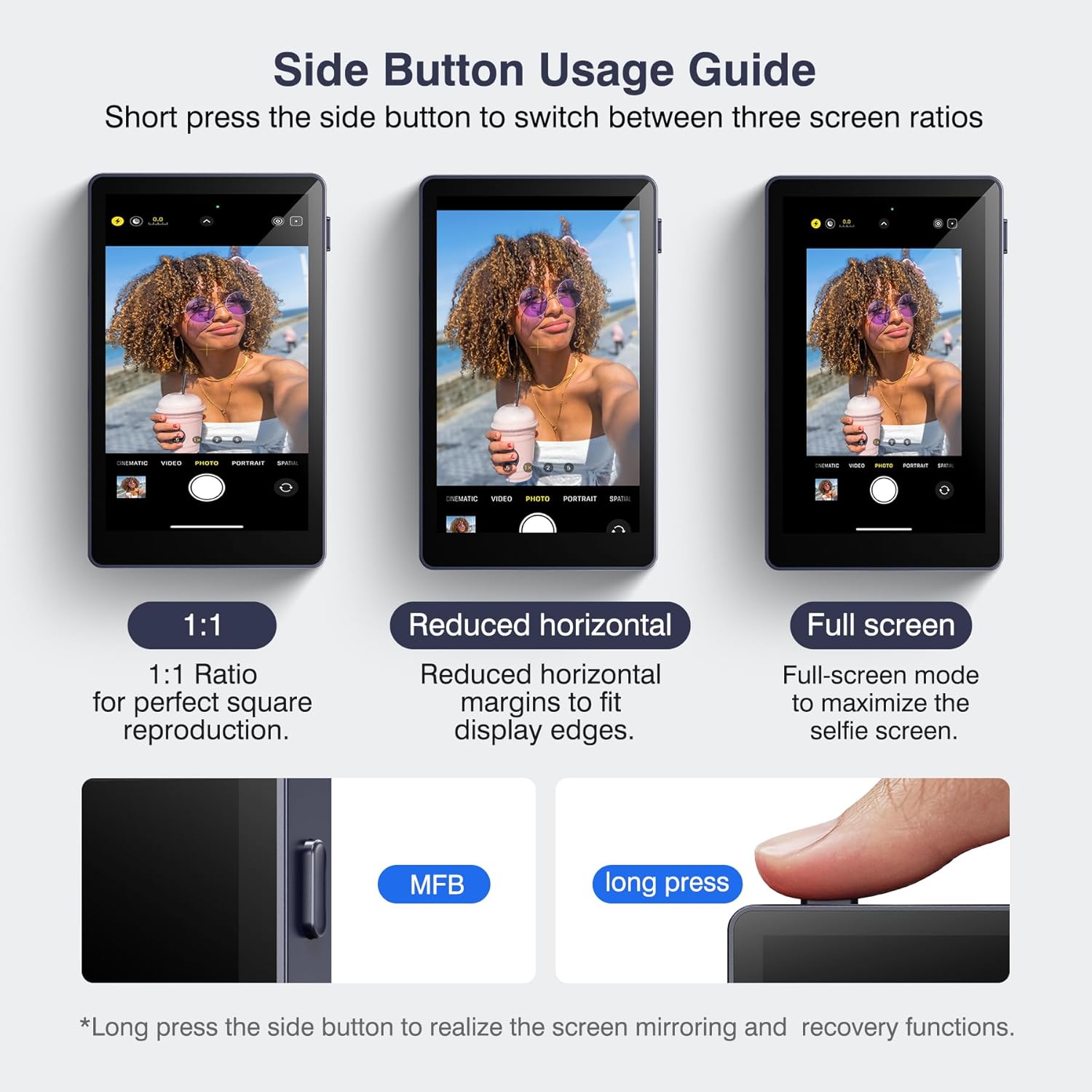 4K Magnetic Vlog Selfie Monitor Screen with Bluetooth Remote - Perfect for TikTok & Live Streaming on iPhone & Android