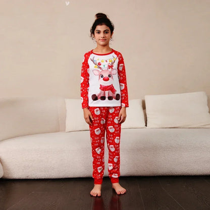 2025 Family Christmas Pajamas Set - Adorable Elk Print Matching Outfits for Parents and Kids - Soft and Cozy Sleepwear for the Holidays